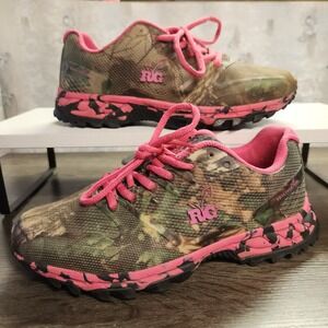 Realtree Girl Mamba Sneakers Womens Size 9 Pink Camo Lace Up Trail Shoes Hunting